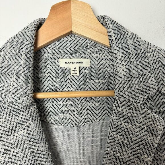 Max Studio Gray Blazer with Black Stitching Design Business Casual Size Medium - Picture 4 of 7